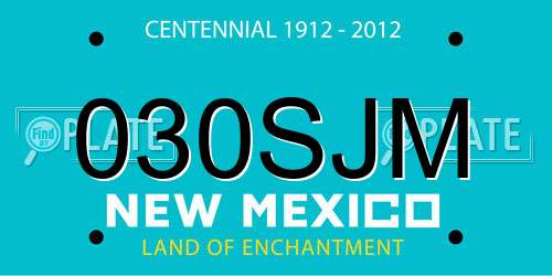 030SJM New Mexico License Plate