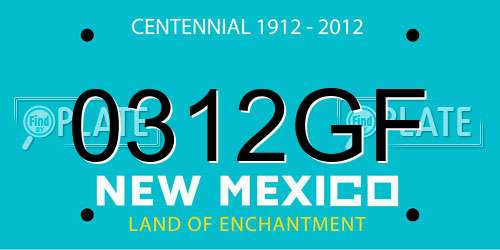 0312GF New Mexico License Plate