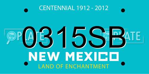 0315SB New Mexico License Plate