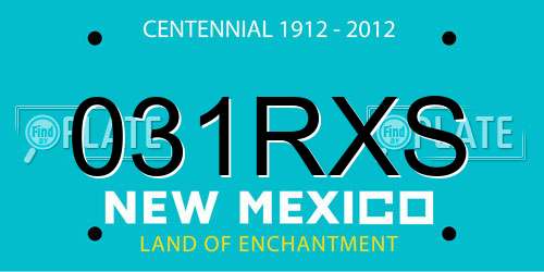 031RXS New Mexico License Plate