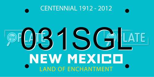 031SGL New Mexico License Plate
