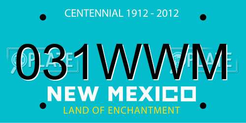 031WWM New Mexico License Plate