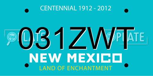 031ZWT New Mexico License Plate