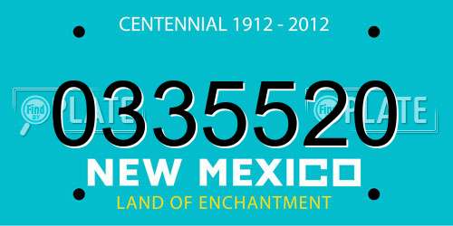 0335520 New Mexico License Plate