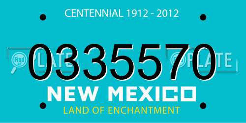 0335570 New Mexico License Plate