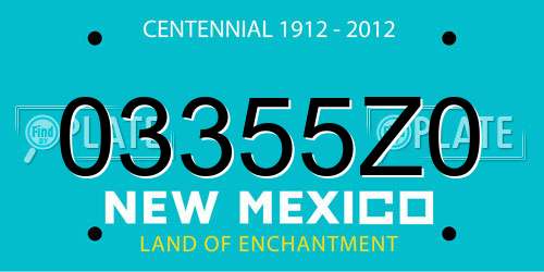 03355Z0 New Mexico License Plate