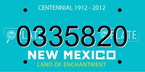 0335820 New Mexico License Plate