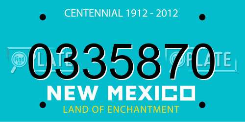 0335870 New Mexico License Plate