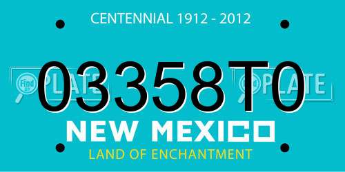 03358T0 New Mexico License Plate