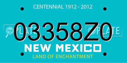 03358Z0 New Mexico License Plate