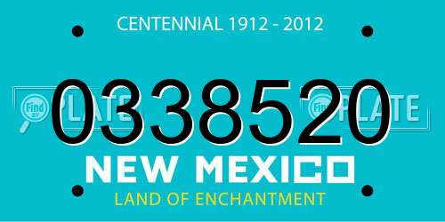 0338520 New Mexico License Plate