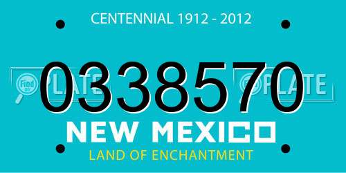 0338570 New Mexico License Plate