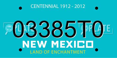 03385T0 New Mexico License Plate