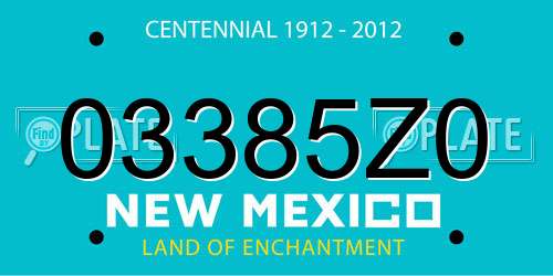03385Z0 New Mexico License Plate