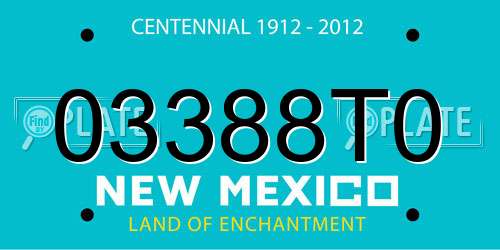 03388T0 New Mexico License Plate