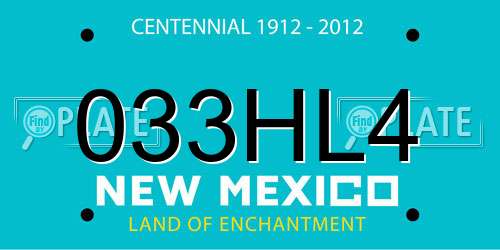 033HL4 New Mexico License Plate