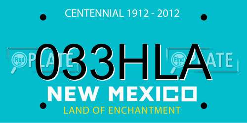 033HLA New Mexico License Plate