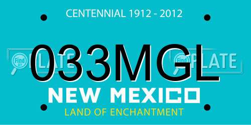 033MGL New Mexico License Plate