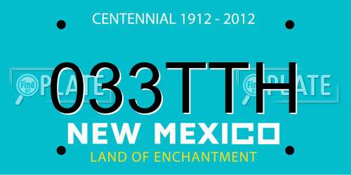033TTH New Mexico License Plate