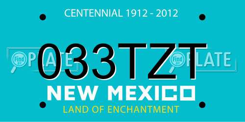 033TZT New Mexico License Plate