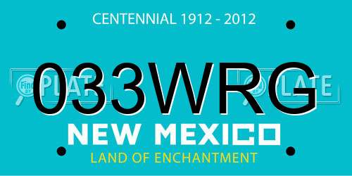 033WRG New Mexico License Plate