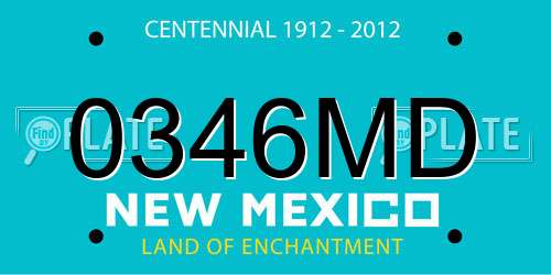 0346MD New Mexico License Plate