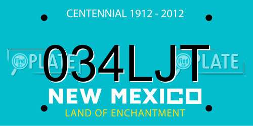 034LJT New Mexico License Plate