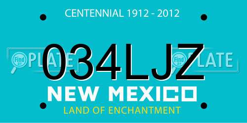 034LJZ New Mexico License Plate