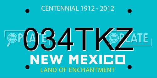 034TKZ New Mexico License Plate
