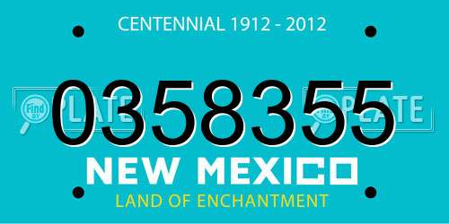 0358355 New Mexico License Plate