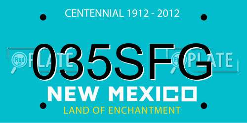 035SFG New Mexico License Plate