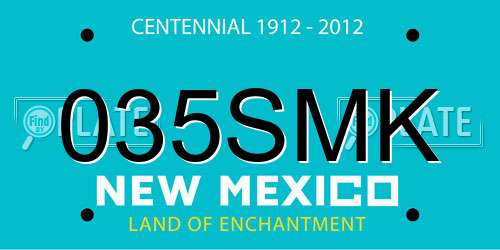 035SMK New Mexico License Plate