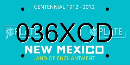 036XCD New Mexico License Plate