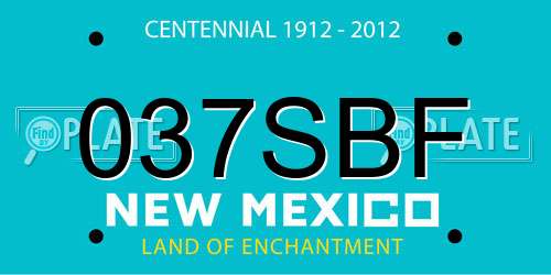 037SBF New Mexico License Plate