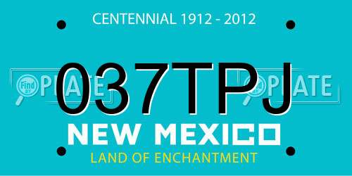 037TPJ New Mexico License Plate