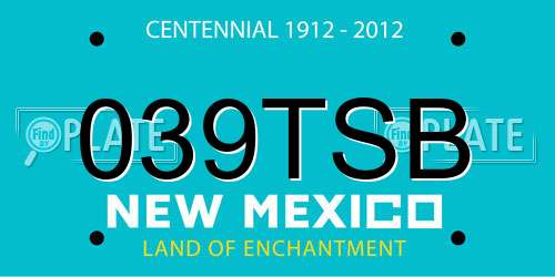 039TSB New Mexico License Plate