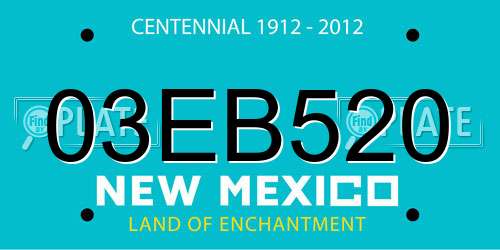 03EB520 New Mexico License Plate