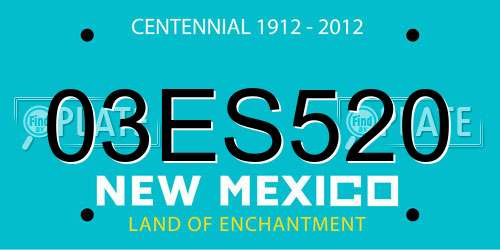 03ES520 New Mexico License Plate