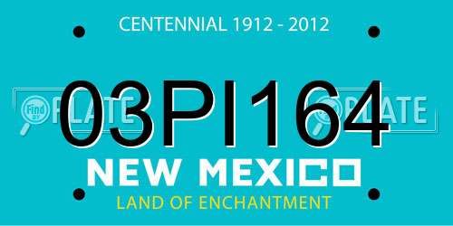 03PI164 New Mexico License Plate