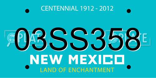 03SS358 New Mexico License Plate