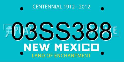 03SS388 New Mexico License Plate