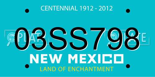 03SS798 New Mexico License Plate