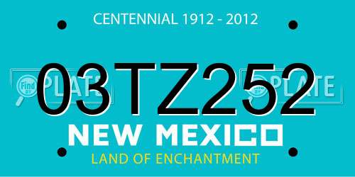 03TZ252 New Mexico License Plate