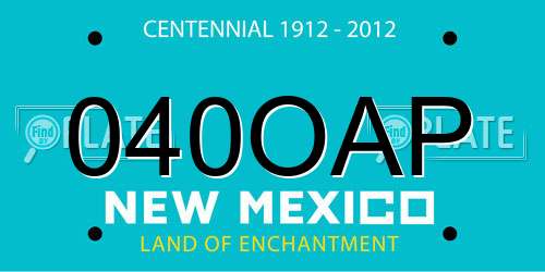 040OAP New Mexico License Plate