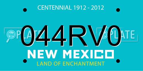 044RV0 New Mexico License Plate