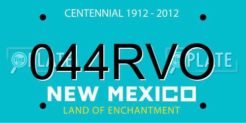 044RVO New Mexico License Plate