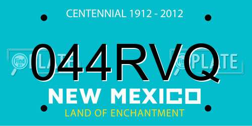 044RVQ New Mexico License Plate