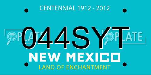 044SYT New Mexico License Plate