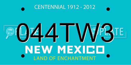 044TW3 New Mexico License Plate