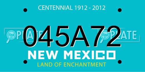 045A72 New Mexico License Plate